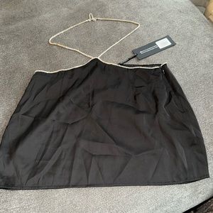 Black embellished mini skirt